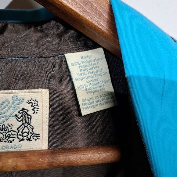 ROPER Embroidered Western XL Ladies Dress Shirt NWT Brown with Blue - Picture 8 of 12